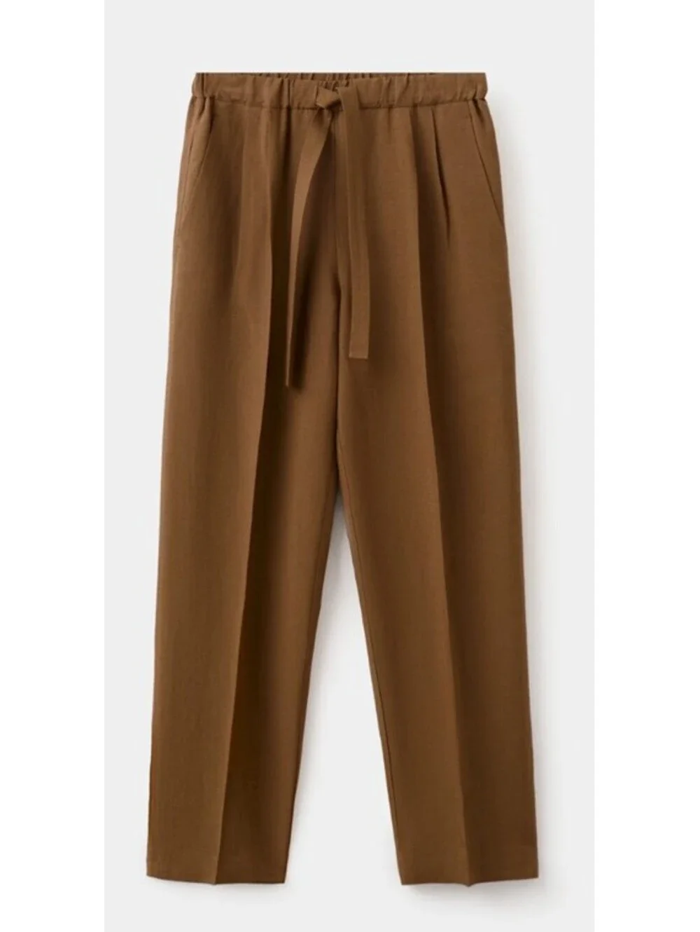 MANGO Linen suit pants with elastic waistband